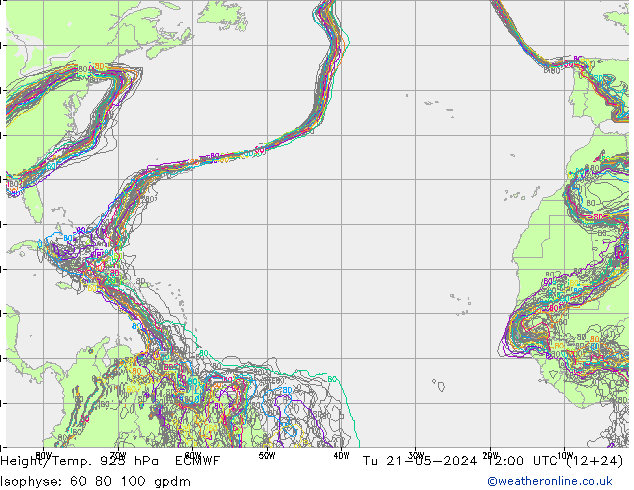 Height/Temp. 925 hPa ECMWF  21.05.2024 12 UTC