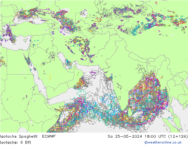 Isotachs Spaghetti ECMWF Sa 25.05.2024 18 UTC