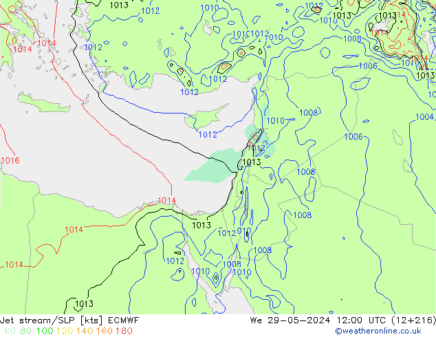 Jet stream/SLP ECMWF We 29.05.2024 12 UTC