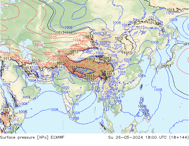 приземное давление ECMWF Вс 26.05.2024 18 UTC
