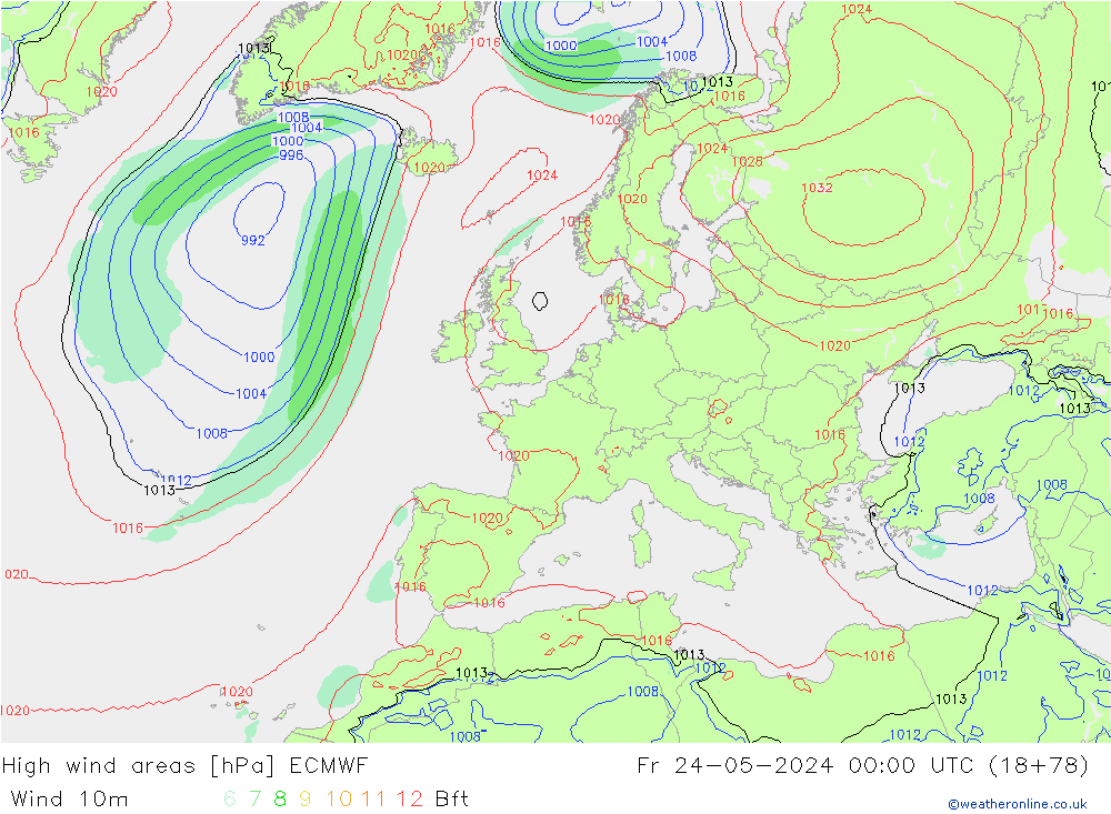 Sturmfelder ECMWF Fr 24.05.2024 00 UTC