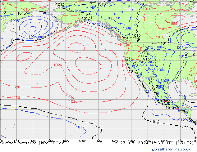 Surface pressure ECMWF Th 23.05.2024 18 UTC