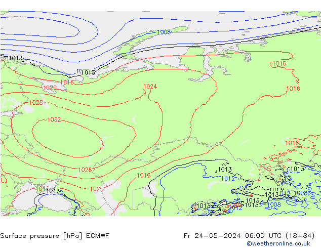 ciśnienie ECMWF pt. 24.05.2024 06 UTC