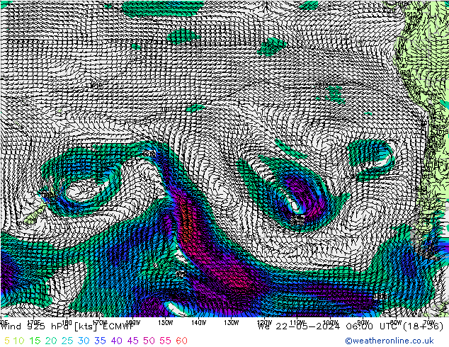 Vent 925 hPa ECMWF mer 22.05.2024 06 UTC