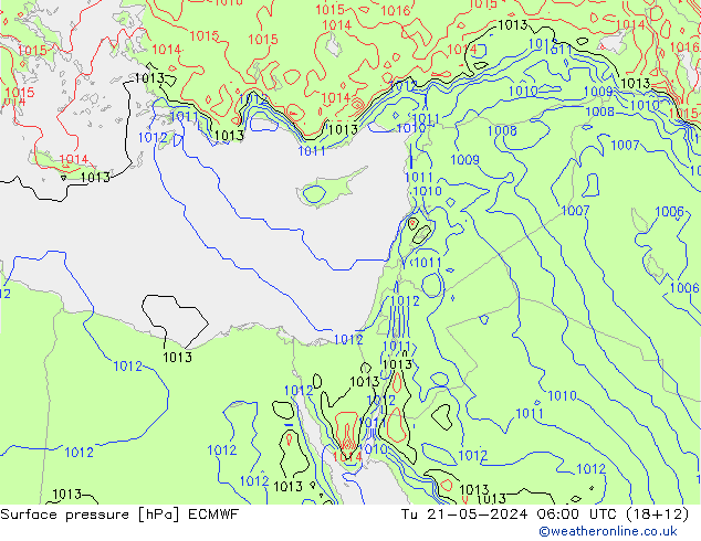 Pressione al suolo ECMWF mar 21.05.2024 06 UTC