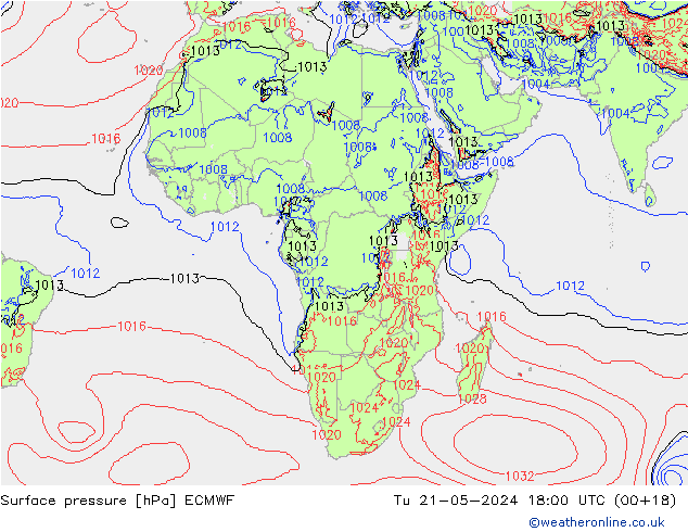pression de l'air ECMWF mar 21.05.2024 18 UTC