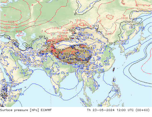 pression de l'air ECMWF jeu 23.05.2024 12 UTC