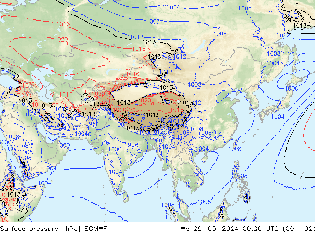 ciśnienie ECMWF śro. 29.05.2024 00 UTC