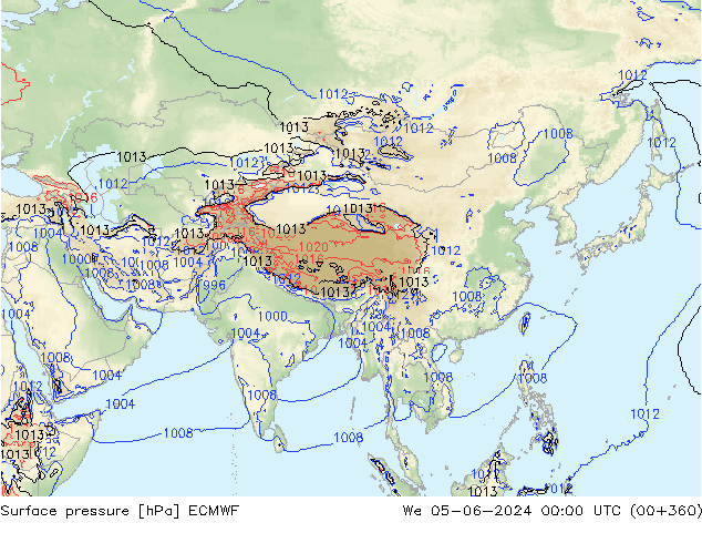 Surface pressure ECMWF We 05.06.2024 00 UTC