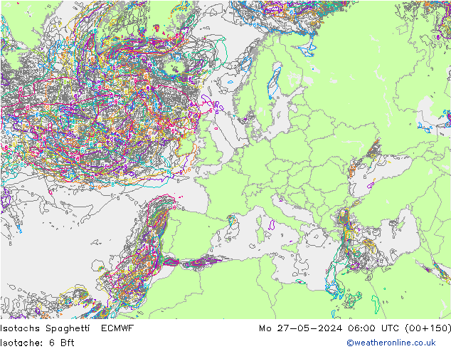 Isotachs Spaghetti ECMWF Mo 27.05.2024 06 UTC
