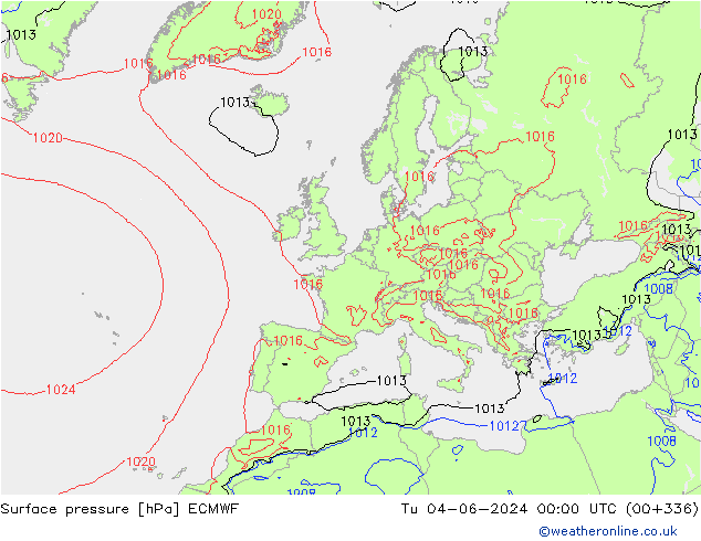 Luchtdruk (Grond) ECMWF di 04.06.2024 00 UTC