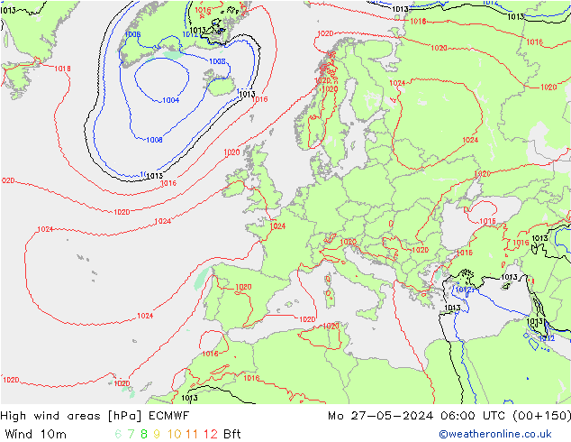 High wind areas ECMWF Seg 27.05.2024 06 UTC