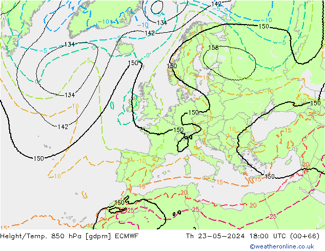 Height/Temp. 850 hPa ECMWF  23.05.2024 18 UTC