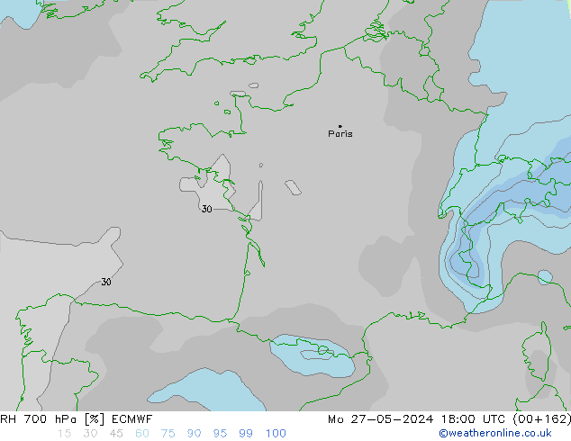 RH 700 hPa ECMWF  27.05.2024 18 UTC