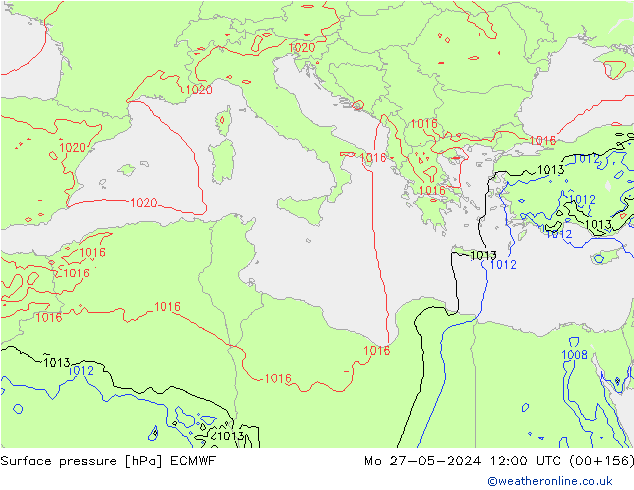 pression de l'air ECMWF lun 27.05.2024 12 UTC