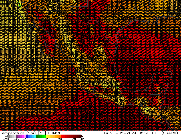 Temperatura (2m) ECMWF mar 21.05.2024 06 UTC