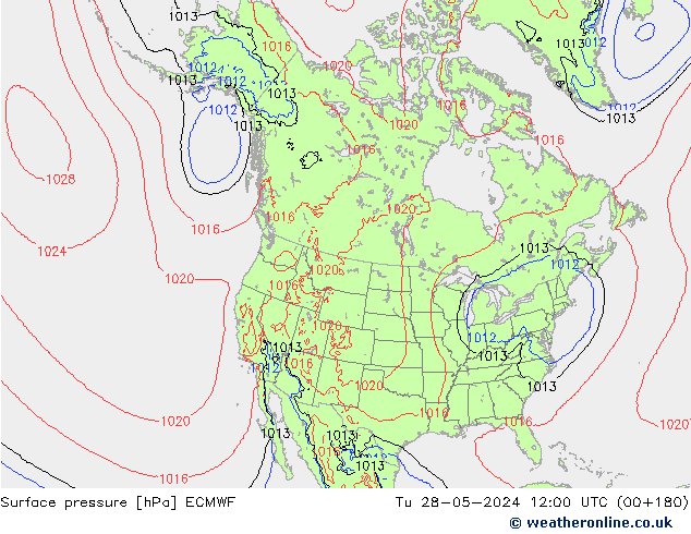 Yer basıncı ECMWF Sa 28.05.2024 12 UTC