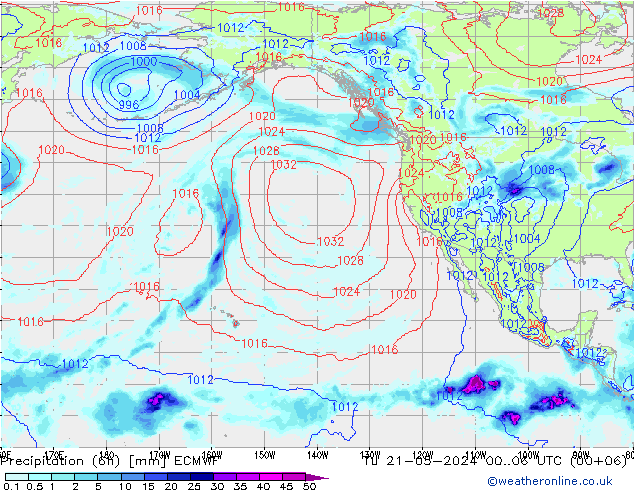 Precipitação (6h) ECMWF Ter 21.05.2024 06 UTC