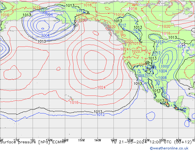 Pressione al suolo ECMWF mar 21.05.2024 12 UTC