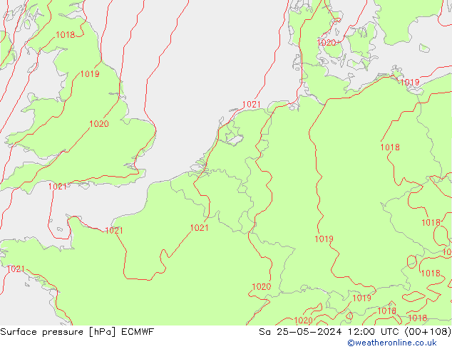 pressão do solo ECMWF Sáb 25.05.2024 12 UTC