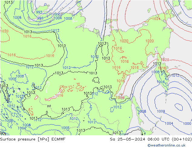 Yer basıncı ECMWF Cts 25.05.2024 06 UTC