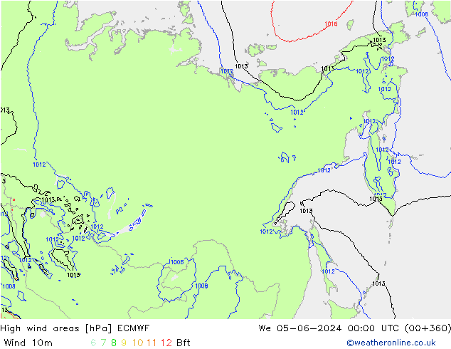 High wind areas ECMWF St 05.06.2024 00 UTC