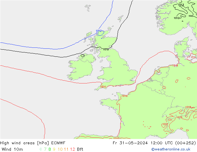 Windvelden ECMWF vr 31.05.2024 12 UTC