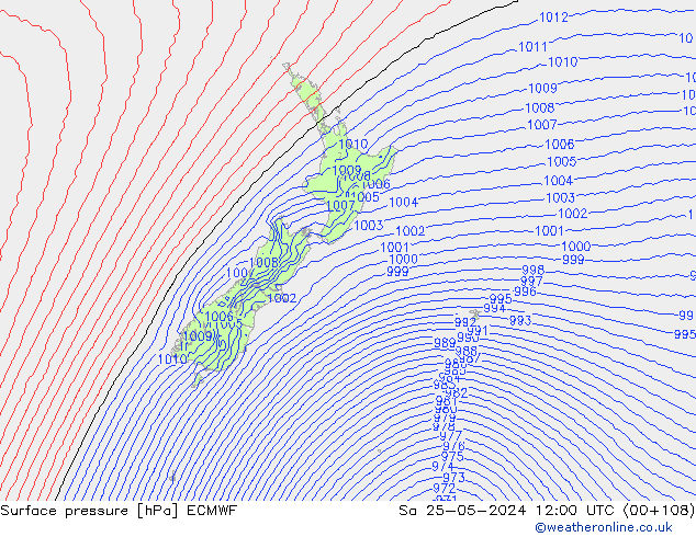 Pressione al suolo ECMWF sab 25.05.2024 12 UTC