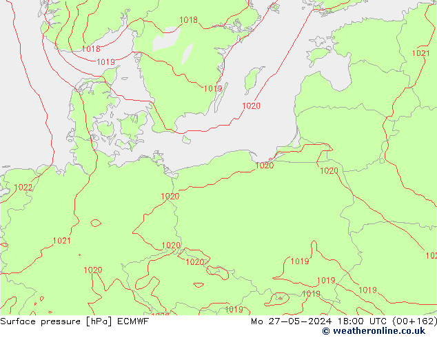 ciśnienie ECMWF pon. 27.05.2024 18 UTC