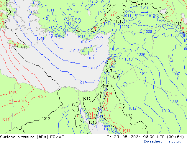 ciśnienie ECMWF czw. 23.05.2024 06 UTC