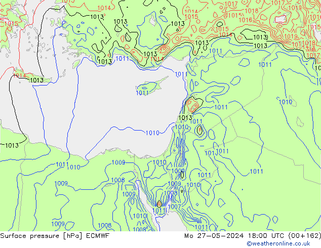 Surface pressure ECMWF Mo 27.05.2024 18 UTC