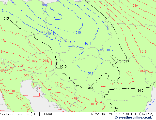 Surface pressure ECMWF Th 23.05.2024 00 UTC
