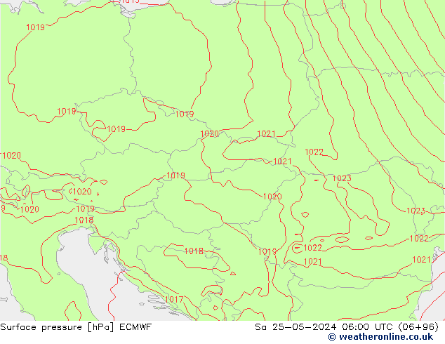 pression de l'air ECMWF sam 25.05.2024 06 UTC