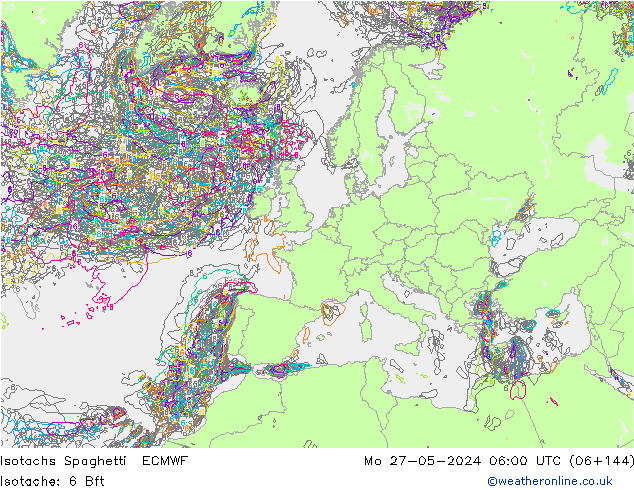 Eşrüzgar Hızları Spaghetti ECMWF Pzt 27.05.2024 06 UTC