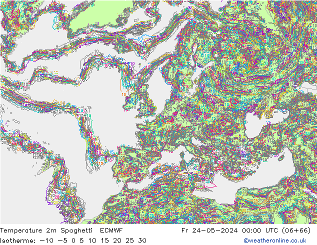 Temperaturkarte Spaghetti ECMWF Fr 24.05.2024 00 UTC