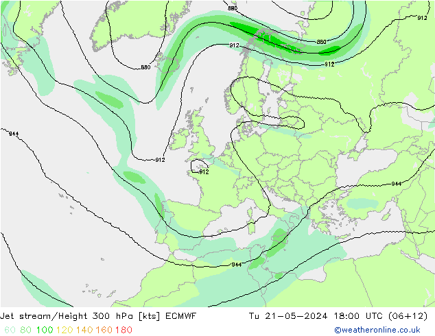 Straalstroom ECMWF di 21.05.2024 18 UTC