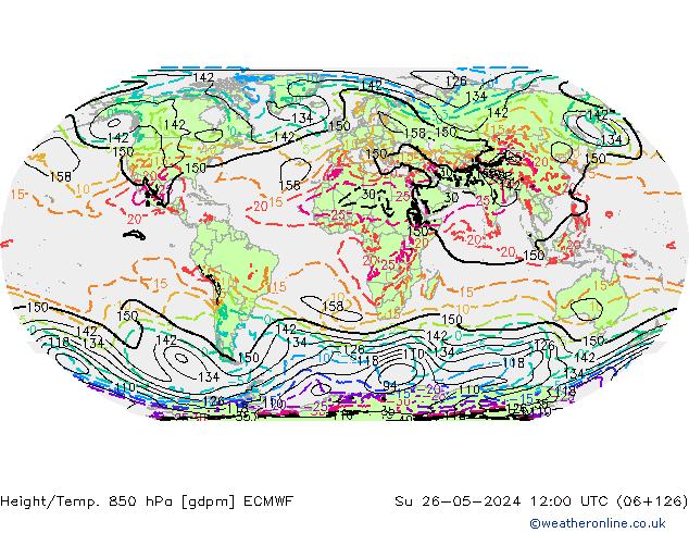 Height/Temp. 850 hPa ECMWF Su 26.05.2024 12 UTC