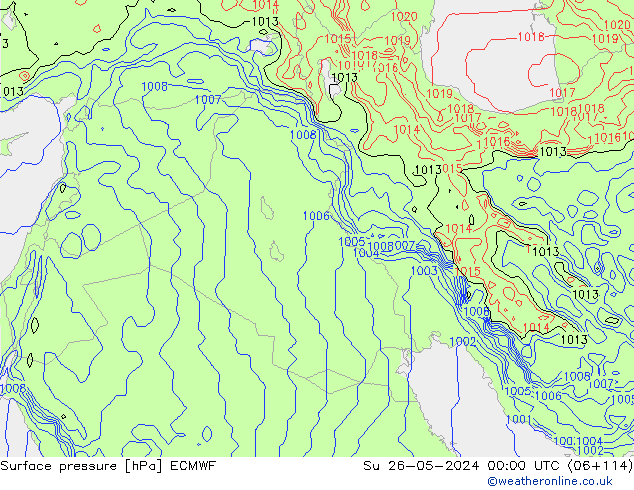 pressão do solo ECMWF Dom 26.05.2024 00 UTC