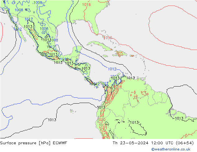 Luchtdruk (Grond) ECMWF do 23.05.2024 12 UTC