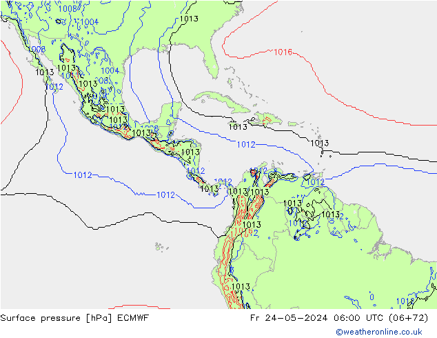 Surface pressure ECMWF Fr 24.05.2024 06 UTC