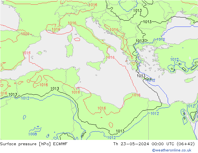 pression de l'air ECMWF jeu 23.05.2024 00 UTC