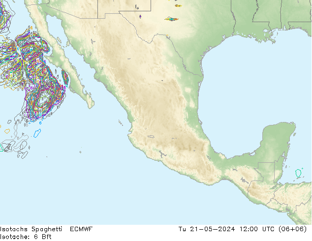 Isotaca Spaghetti ECMWF mar 21.05.2024 12 UTC
