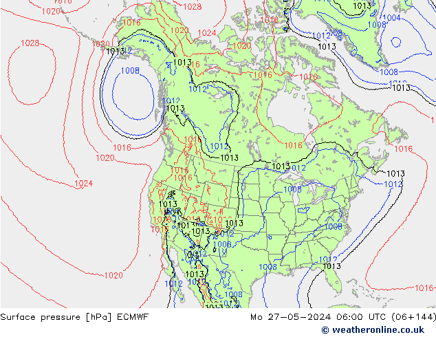 приземное давление ECMWF пн 27.05.2024 06 UTC