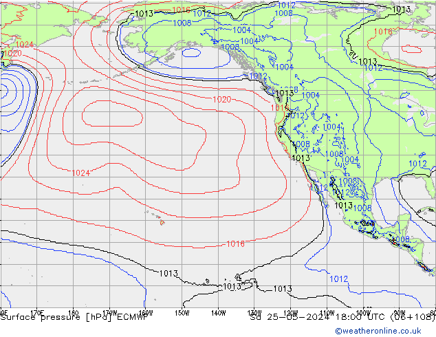 Surface pressure ECMWF Sa 25.05.2024 18 UTC