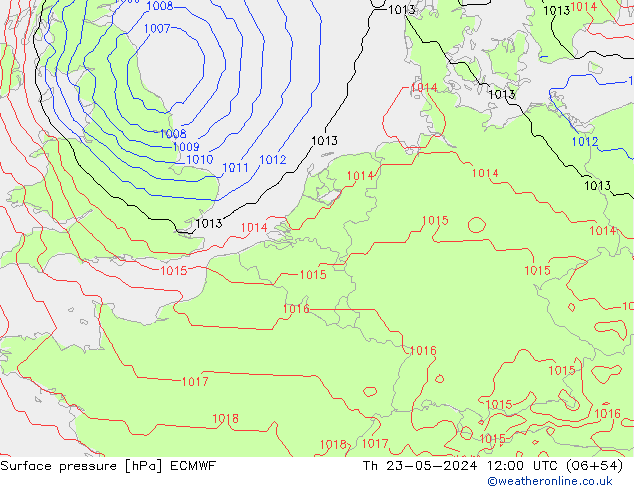 Surface pressure ECMWF Th 23.05.2024 12 UTC