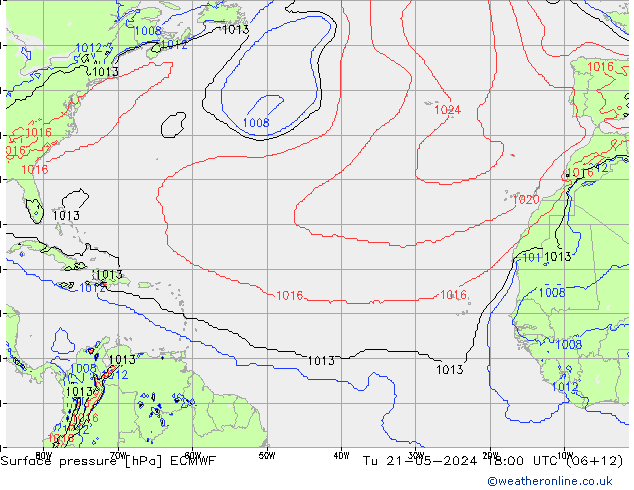 ciśnienie ECMWF wto. 21.05.2024 18 UTC