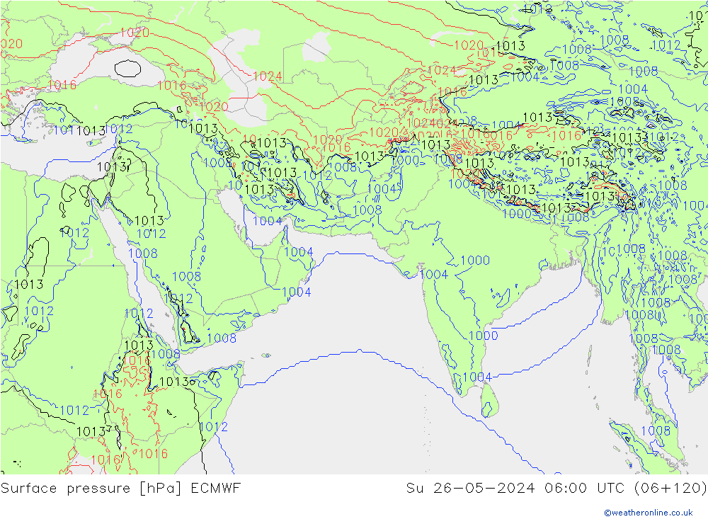 Yer basıncı ECMWF Paz 26.05.2024 06 UTC