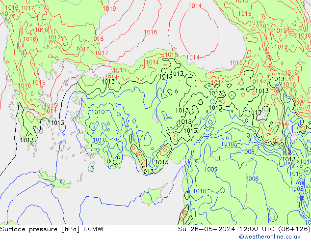 Surface pressure ECMWF Su 26.05.2024 12 UTC