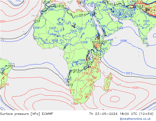 приземное давление ECMWF чт 23.05.2024 18 UTC