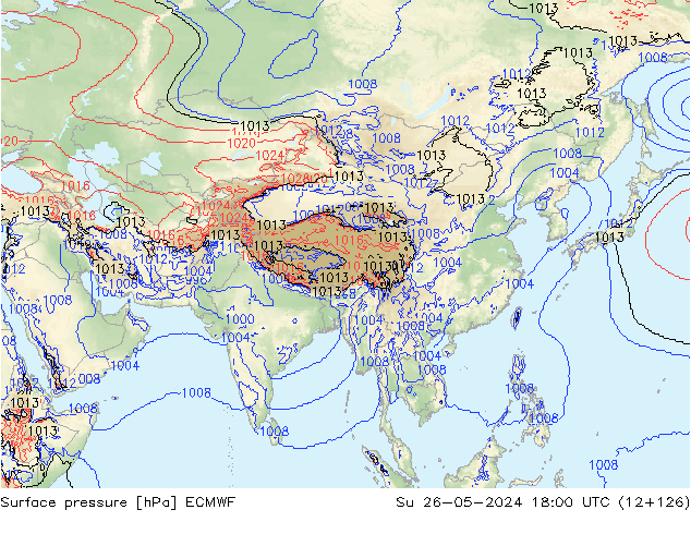 Bodendruck ECMWF So 26.05.2024 18 UTC